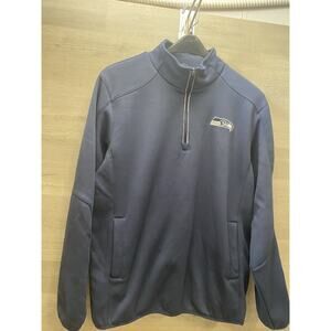 Seattle Seahawks NFL Football Pullover Mens XL Blue Quarter Zip Extra Large